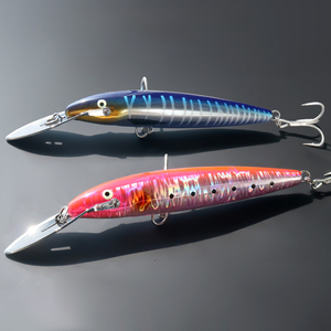 Leurre de pêche au bar, plusieurs couleurs, minnow à lèvres métalliques, 147 mm, 42 g, matériau ABS, type coulant, leurre dur avec hameçon triple - Product Image 6
