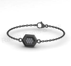 Pendentif en argent 925 plaqué or 18 carats, motif nid d'abeille hexagonal, serti clos, pour cendres en résine, composants de bijoux DIY avec logo personnalisé - Product Image 3