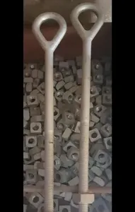 Perno de ojo forjado duradero M16 de acero dulce galvanizado de 300 mm con media rosca HDG, resistente a la corrosión, para elevación industrial - Product Image 2