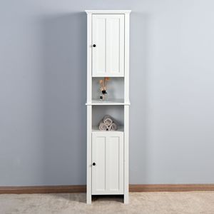 15.75X11.81X66.93 pollici soggiorno armadio in legno con 6 ripiani e 2 porte per il bagno di stoccaggio del pavimento - Product Image 6