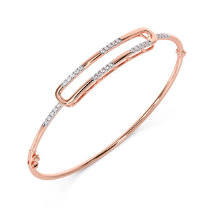 Interwoven Twisted Mesh Diamond Link <b>Bangle</b> <b>Bracelet</b> - Product Image 3