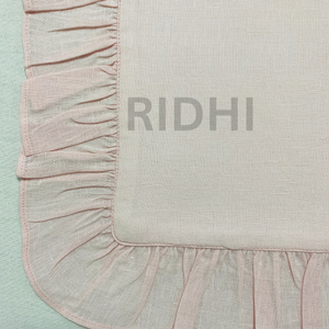 Manteles Individuales de Lino Rosa Suave Hechos a Mano Ridhi con Volantes, Ecológicos y Reutilizables, Venta al por Mayor para Hoteles, Bodas y Cenas en el Hogar - Product Image 5