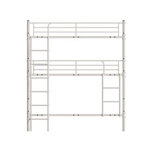 Cama Triple Metálica Blanca de Tamaño Doble para Dormitorio o Residencia Universitaria, Desmontable en Tres Camas Individuales para Niños - Product Image 4