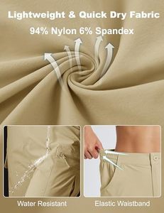 Women's High Waist Cargo Shorts Solid Olive Green Quick Dry Polyester Casual Pants With Pockets Button Fly Regular Fit Shorts - Product Image 6