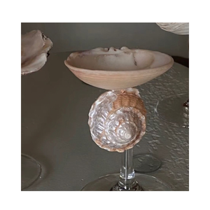 Vietnam Natural Conch Shell <b>Glass</b> <b>Goblet</b> Handmade Seashell Cup Ocean Theme Drinkware Resort Hotel Bar Wedding Restaurant B2B - Product Image 2