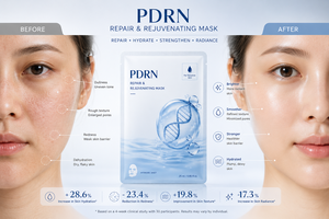 Masque en tissu à l'acide hyaluronique pour le visage – Hydratant, revitalisant, améliore l'éclat, unifie le teint, renforce la barrière cutanée – Végan, sans parabènes - Product Image 6