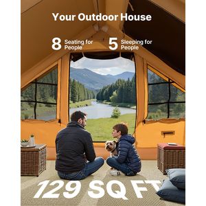 Tenda Glamping Gonfiabile di Lusso per 5-8 Persone, Facile da Montare, 2 Lucernari, Materiale TPU, Pompa Manuale Inclusa - Product Image 4