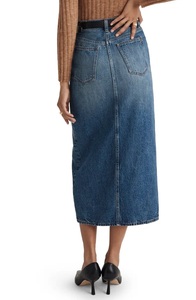 Nouvelle Arrivée 2024 – Jupe Longue en Jean pour Femme, Coupe Évasée Décontractée, Bords Bruts Brodés, Grande Taille, Style Uni – Vente en Gros de Haute Qualité - Product Image 4