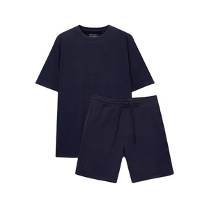 Fabricantes de ropa de calle personalizada algodón lavado ácido camiseta recortada camisetas conjunto corto impreso Boxy gráfico camiseta hombres - Product Image 1