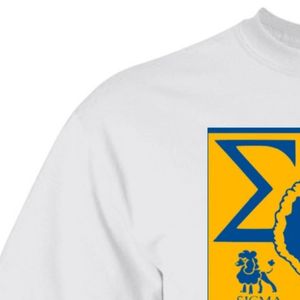 Camiseta de Algodón con Serigrafía Sigma Gamma Rho, Blanca, con Logotipo Personalizado, Estilo Griego, Prenda Casual de Moda para Hermandades - Product Image 3