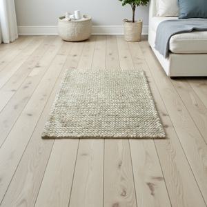 Alfombra de Lana Neutral Hecha a Mano con Diseño de Guijarros |   Tejido Texturizado en Tonos Tierra |   Decoración de Piso Artesanal Sostenible para el Hogar Moderno - Product Image 3
