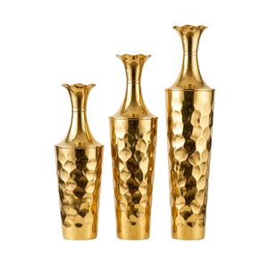Luxury Gold Hammered Metal Flower <b>Vase</b> Modern <b>Tall</b> Decorative Flower <b>Vases</b> for Home Decor Hotel Wedding Table Centerpieces - Product Image 4
