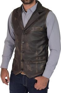 Chaleco de Cuero Personalizado para Hombre Adulto, de Alta Calidad y Moda, con Decoración de Logotipo Personalizado - Product Image 4