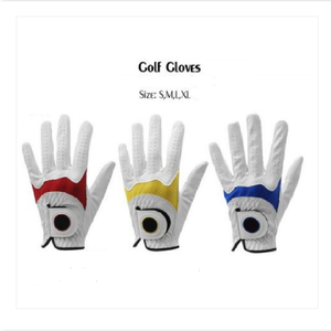 Guantes de golf para mano derecha, color blanco y azul marino, de cuero genuino, antideslizantes, con cierre de gancho y bucle, guantes deportivos unisex - Product Image 4