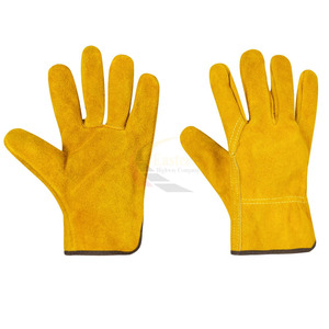 Gants de sécurité industriels robustes en cuir croûte pour hommes, pour la soudure et la découpe à chaud, avec doublure en coton confortable, prix de gros - Product Image 4