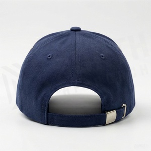 <b>Navy</b> Blue 6-Panel <b>Baseball</b> <b>Cap</b> Unisex Fitted Cotton Twill Casual Hat Solid Color Adult Size 58-60CM - Product Image 2