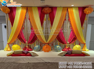 การตกแต่งงานฮาลดีเมเฮนดีในธีมราชสถานที่งดงาม  ตกแต่งงานซันเกต์แบบราชสถาน  งานปาร์ตี้เมเฮนดีสีสันสดใสสไตล์ราชสถานพร้อมชิงช้าฟิจิ - Product Image 6