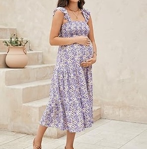 Nuevo Diseño, Vestido de Lactancia sin Mangas con Estampado Sublimado, Moderno, para Maternidad, Traje de Maternidad para Mamá, Transpirable - Product Image 4