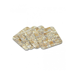 Handmade Mother of Pearl Coasters Set Luxury Natural Shell Inlay Mosaic Drink Coasters Wholesale Eco-Friendly Round <b>Cup</b> <b>Mats</b> - Product Image 2