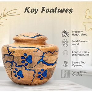 Wooden Funeral Memorial with Engraving Premium Wooden Cremation Urn for Loved Ones by AYAANS - Product Image 2