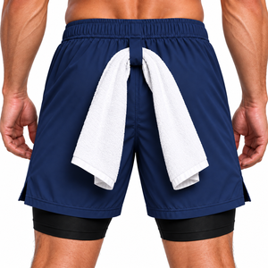 Mens Athletic <b>Shorts</b> <b>with</b> Secure <b>Phone</b> <b>Pocket</b> Black Compression Liner Custom Running and Fitness <b>Shorts</b> - Product Image 2