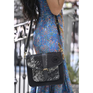 LW – sac à bandoulière en cuir pour femmes, fabriqué à la main, vente en gros, sac à épaule de luxe avec imprimé vache - Product Image 3