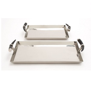 Stylish Round Metal Serving Tray With Decorative Edges For Serving Snacks Beverages And Home Decoration - Product Image 5