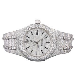 Reloj de Diamantes Moissanite Personalizado de 41 mm, Automático, Mecánico, de Acero Inoxidable, Resistente al Agua, para Hombre, Hecho a Mano, con Incrustaciones de Joyas - Product Image 1