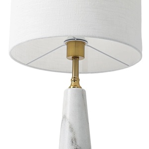 Luxury <b>Marble</b> <b>Table</b> Lamp With Sleek Tapered Silhouette Elegant Drum Shade And Sophisticated Modern Interior Appeal - Product Image 4
