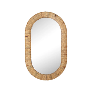 Woven Water Hyacinth Oval Wall <b>Mirror</b> Decoration Living Room Bathroom Bedroom Boho Design Home <b>Mirror</b> Wall Decoration - Product Image 1