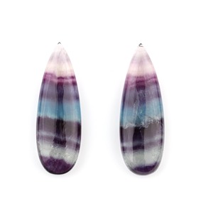 Piedras Preciosas Sueltas de Fluorita Arcoíris Multicolor Natural de Alta Calidad, Forma de Pera de 10x30mm, Calibradas, para la Elaboración de Joyas - Product Image 1