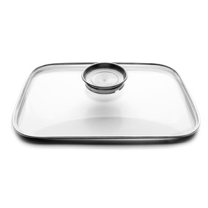 Coperchio in vetro per teglia rettangolare con manico in vetro temperato adatto per l'uso nel forno - Product Image 1