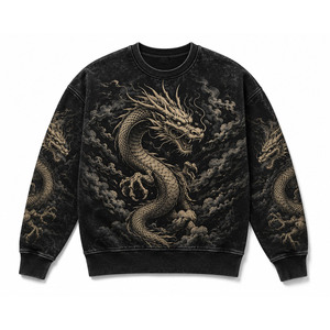 Sweat-shirt à col rond pour homme de haute qualité, imprimé, en molleton de coton, streetwear, pull-over, fournisseur en gros OEM, écologique, respirant - Product Image 5