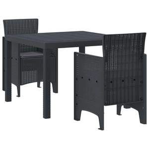 Juego de Comedor de Jardín de 3 Piezas de Polipropileno Antracita - Product Image 2