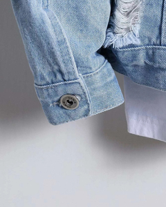 Men's <b>Denim</b> Jacket With Fleece Lining Button Closure Solid Color Casual Winter <b>Coat</b> Regular Fit Finish <b>Denim</b> Men's Jackets - Product Image 2