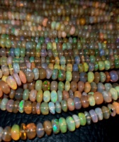 Opale d'Éthiopie Welo Naturelle Multicolore Qualité Exceptionnelle Perles Lisses Forme Rondelle Simple Certifiées Bijoux Prix de Gros Par Pièce