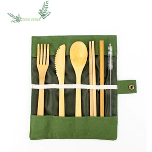 Eco-Friendly Disposable Bamboo Cutlery <b>Set</b>-Travel-Friendly Lightweight Flatware Knife Fork Spoon | Cheap Price Eco2go Vietnam - Product Image 1