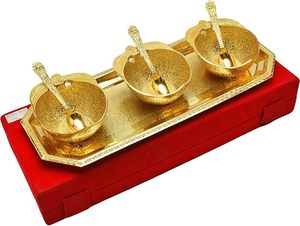 Bol en laiton plaqué or avec cuillère – Service élégant et traditionnel pour cadeaux, anniversaires et remerciements - Product Image 6