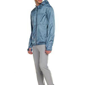 Veste coupe-vent pour homme en nylon de haute qualité avec capuche, logo personnalisé, respirante, légère, pour le sport de plein air, la course à pied, tissu imperméable - Product Image 6