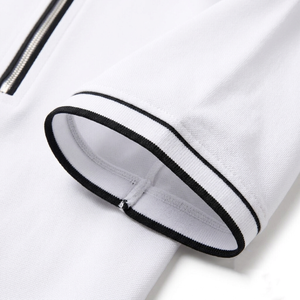 เสื้อเชิ้ตแขนสั้นผู้ชายคุณภาพสูงแบบสบายๆ มีซิป ผ้าคอตตอนผสม ทรงพอดีตัว ผลิตตามสั่ง MOQ ต่ำ ราคาโรงงานโดยตรง จัดส่งทั่วโลก - Product Image 3