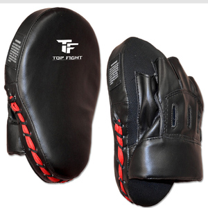 Custom High Quality PU Leather Boxing <b>Focus</b> Mitts Flat and Curved <b>Pads</b> for MMA Martial Arts Training - Product Image 1