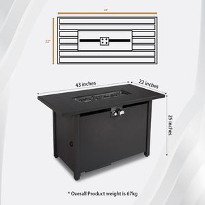 25\" H X 42\" W Steel Outdoor <b>Fire</b> <b>Pit</b> <b>Table</b> <b>with</b> Lid Durable <b>Fire</b> <b>Pits</b> for Outdoor Use - Product Image 4