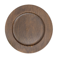 Assiette de service ronde en bois naturel, finition brune, vaisselle et assiettes pour la maison, les mariages, les hôtels et les fournitures.