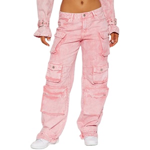 Wholesale Fashion Ripped Jeans <b>Womens</b> Denim Pants Side Pocket New <b>Trouser</b> Pant for Woman Cargo Pant Jeans With Custom Design - Product Image 3