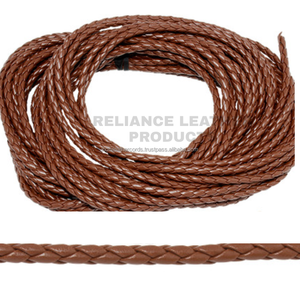 Cordón de Cuero Trenzado Redondo Marrón Brillante de 3mm de Calidad Profesional para Accesorios, Embalaje, Manualidades y Decoración - Product Image 1