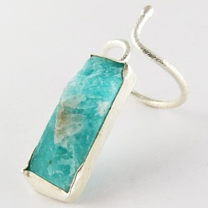 Very <b>Chunky</b> Blue Larimar 925 Sterling Silver <b>Rings</b> 2022 Hot Sale Gemstone Jewelry Bohemian Style Certified - Product Image 3