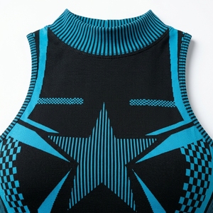 Wholesale Women's Sleeveless Geometric Print One Piece <b>Jumpsuit</b> Hollow Side Cutout Quick Dry Knitted Spring Swimwear OEM - Product Image 6