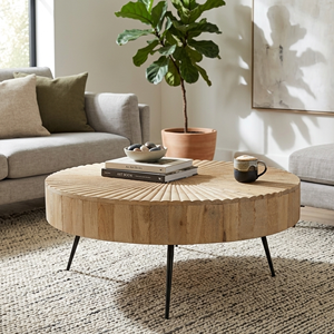 Artisans Art AA-1118 Modern Extendable Nesting Wooden <b>Coffee</b> <b>Table</b> Set Natural Finish Handcrafted Farmhouse Design Living Room - Product Image 1