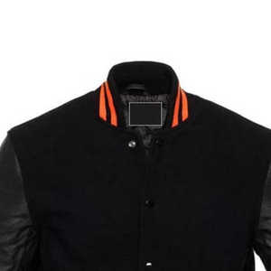 Classic varsity <b>jacket</b> unisex letterman fit, thick wool blend, genuine <b>leather</b> sleeves, retro sports look for <b>men</b> & women - Product Image 3