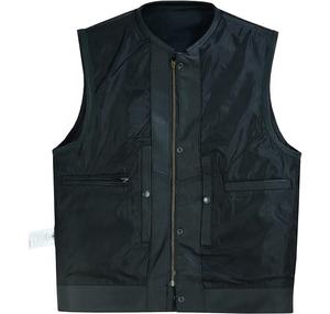 Meilleurs prix Gilet de moto en cuir sans manches pour hommes Design avant et arrière Taille plus respirant coupe-vent Utilisation estivale Couleur personnalisée - Product Image 3